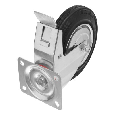 Колесо поворотное с тормозом D 125 мм, крепление платформенное Сибртех