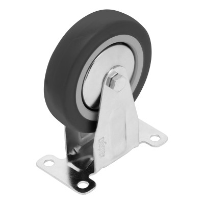 Колесо неповоротное D 100 мм, крепление платформенное Сибртех