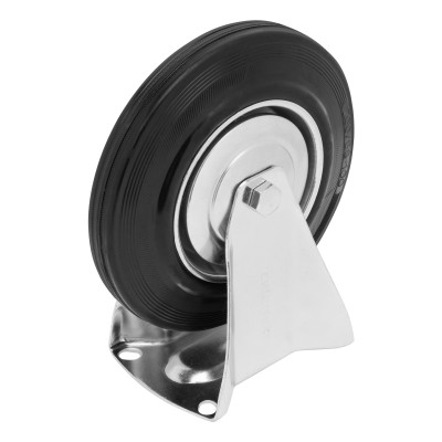 Колесо неповоротное D 200 мм, крепление платформенное Сибртех