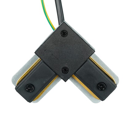 Коннектор угловой однофазный для шинопровода с проводом, черный, LD1021C Артикул 52154