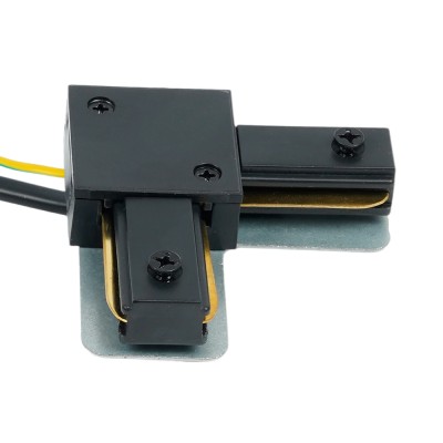Коннектор угловой однофазный для шинопровода с проводом, черный, LD1021C Артикул 52154