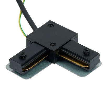 Коннектор угловой однофазный для шинопровода с проводом, черный, LD1021C Артикул 52154