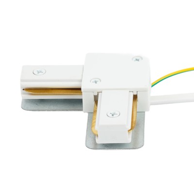 Коннектор угловой однофазный для шинопровода с проводом, белый, LD1021C Артикул 52153