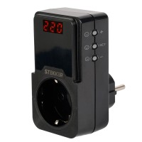 Реле напряжения для розетки регулируемое STEKKER VPR-200B, 230В,16A,черный 50690 Реле напряжения для розетки регулируемое STEKKER VPR-200B, 230В,16A,черный 50690