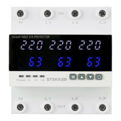 VPD-631 Реле напряжения и тока на DIN-рейку однофазное 63А 55336 VPD-631 Реле напряжения и тока на DIN-рейку однофазное 63А 55336