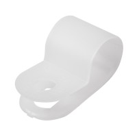 Скоба под винт 9мм, белая (50 шт/уп) REXANT Скоба под винт 9мм, белая (50 шт/уп) REXANT