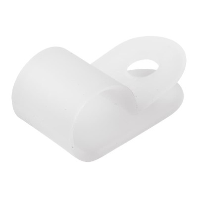 Скоба под винт 9мм, белая (50 шт/уп) REXANT Скоба под винт 9мм, белая (50 шт/уп) REXANT