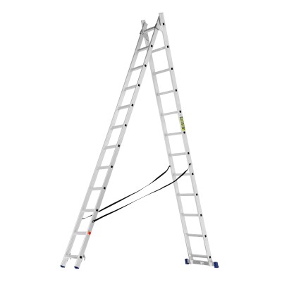 Лестница, 2 х 12 ступеней, алюминиевая, двухсекционная, Сибртех