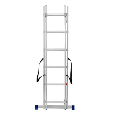 Лестница, 2 х 6 ступеней, алюминиевая, двухсекционная, Сибртех