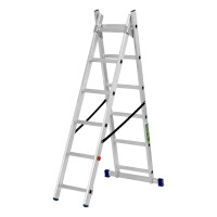 Лестница, 2 х 6 ступеней, алюминиевая, двухсекционная, Сибртех