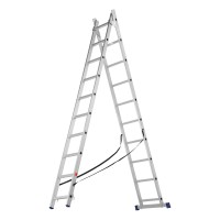 Лестница, 2 х 10 ступеней, алюминиевая, двухсекционная, Сибртех