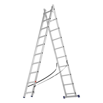 Лестница, 2 х 10 ступеней, алюминиевая, двухсекционная, Сибртех