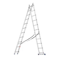 Лестница, 2 х 11 ступеней, алюминиевая, двухсекционная, Сибртех Лестница, 2 х 11 ступеней, алюминиевая, двухсекционная, Сибртех