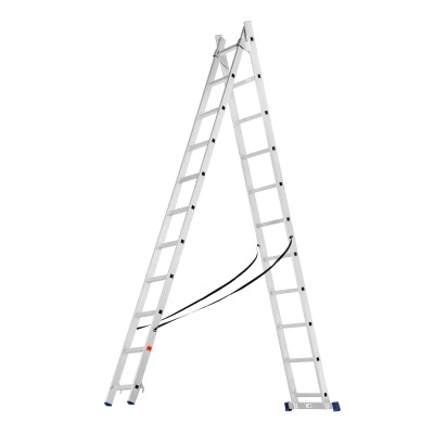 Лестница, 2 х 11 ступеней, алюминиевая, двухсекционная, Сибртех