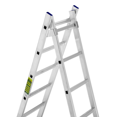 Лестница, 2 х 11 ступеней, алюминиевая, двухсекционная, Сибртех Лестница, 2 х 11 ступеней, алюминиевая, двухсекционная, Сибртех