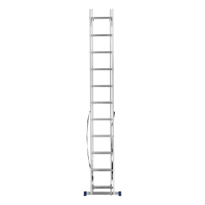 Лестница, 2 х 11 ступеней, алюминиевая, двухсекционная, Сибртех Лестница, 2 х 11 ступеней, алюминиевая, двухсекционная, Сибртех