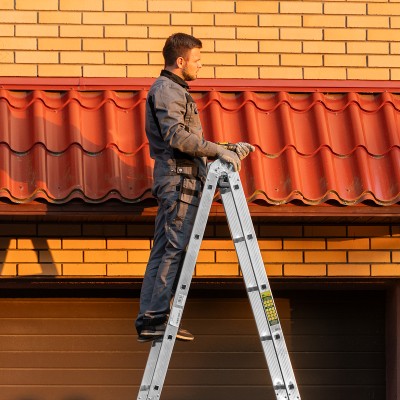 Лестница шарнирная алюминиевая, 4 х 5 ступеней, Сибртех