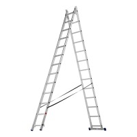 Лестница, 2 х 13 ступеней, алюминиевая, двухсекционная, Сибртех Лестница, 2 х 13 ступеней, алюминиевая, двухсекционная, Сибртех