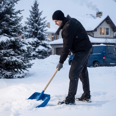 Лопата для уборки снега пластиковая, синяя, 420 х 425 мм, без черенка, Сибртех Лопата для уборки снега пластиковая, синяя, 420 х 425 мм, без черенка, Сибртех