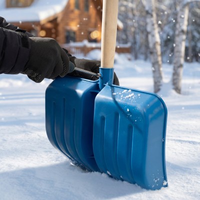 Лопата для уборки снега пластиковая, синяя, 420 х 425 мм, без черенка, Сибртех Лопата для уборки снега пластиковая, синяя, 420 х 425 мм, без черенка, Сибртех