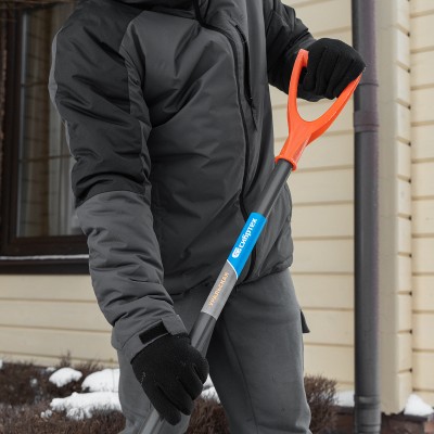 Лопата для уборки снега пластиковая, 400х405х1380 мм, стальной черенок, усиленная Сибртех Лопата для уборки снега пластиковая, 400х405х1380 мм, стальной черенок, усиленная Сибртех