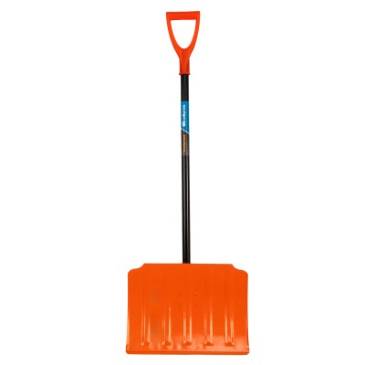Лопата для уборки снега стальная, 470х335х1335 мм, стальной черенок, Сибртех