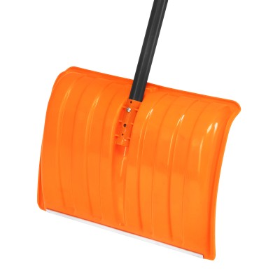 Лопата для уборки снега пластиковая, 490х370х1350 мм, стальной черенок, усиленная Сибртех