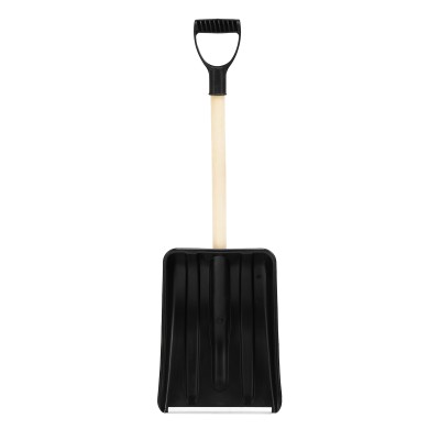 Лопата для уборки снега полипропиленовая, 275х365х870 мм, деревянный черенок, Sparta