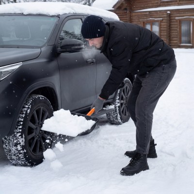Лопата для уборки снега полипропиленовая, 275х365х790 мм, стальной черенок, Stels