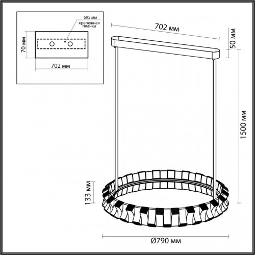 4993/80L L-VISION ODL23 375 золотой/черный Люстра LED 80W 3000K ASTURO Odeon Light