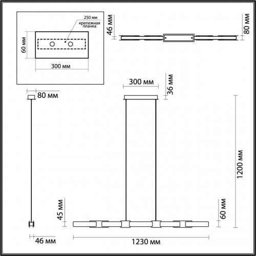 4991/40L L-VISION ODL23 381 черный/золотой/металл/акрил Люстра LED 40W 3000K FIERRO Odeon Light