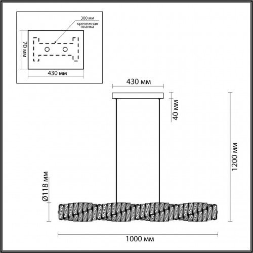 4999/36LA HALL ODL23 433 золотой/прозрачный/металл/хрусталь Люстра LED 36W 4000K STRAZA Odeon Light