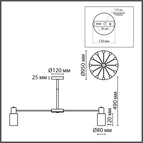 8099/12C COMFI LN25 никель/белый металл/стекло Люстра потолочная Е14 12*40W 220V MAVE Lumion