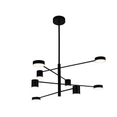 07650-8D,19(4000K) Люстра диммируемая Мекли черный d100 h90 Led 4*12w+4*16w (4000K) с пультом ДУ