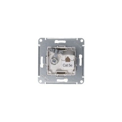 ATLASDESIGN РОЗЕТКА двойная ТВ + компьютерная RJ45 кат. 5e, механизм, АЛЮМИНИЙ
