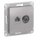 ATLASDESIGN РОЗЕТКА двойная ТВ + компьютерная RJ45 кат. 5e, механизм, АЛЮМИНИЙ