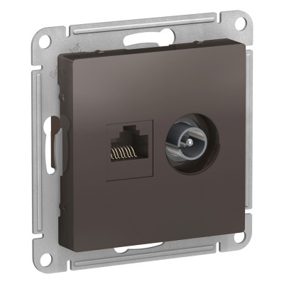 ATLASDESIGN РОЗЕТКА двойная ТВ + компьютерная RJ45 кат. 5e, механизм, МОККО