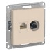 ATLASDESIGN РОЗЕТКА двойная ТВ + компьютерная RJ45 кат. 5e, механизм, БЕЖЕВЫЙ