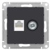 ATLASDESIGN РОЗЕТКА двойная ТВ + компьютерная RJ45 кат. 5e, механизм, КАРБОН