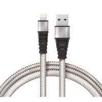 Кабель USB-A – Lightning, 2,4A, 1м, в белой нейлоновой оплетке, плоский REXANT Кабель USB-A – Lightning, 2,4A, 1м, в белой нейлоновой оплетке, плоский REXANT