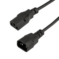 Шнур сетевой, разъем IEC 320 C13 - разъем IEC 320 C14, кабель 3x0,75 мм², длина 1,5 метра (PE пакет) REXANT
