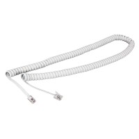 Шнур для телефонной трубки, витой RJ-10 (4P-4C), 4м, белый REXANT