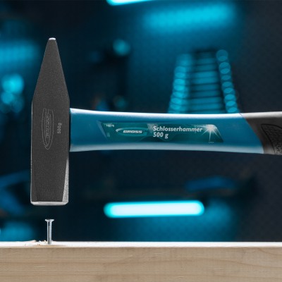 Молоток слесарный, 500 г, квадратный боек, фибергласовая обрезиненная рукоятка Gross