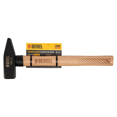Молоток слесарный, 1000 г, кованый квадратный боек, буковая рукоятка Denzel Молоток слесарный, 1000 г, кованый квадратный боек, буковая рукоятка Denzel