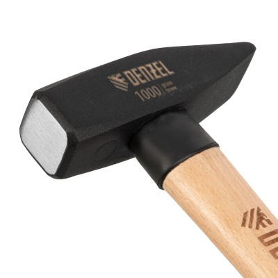 Молоток слесарный, 1000 г, кованый квадратный боек, буковая рукоятка Denzel Молоток слесарный, 1000 г, кованый квадратный боек, буковая рукоятка Denzel