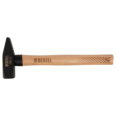 Молоток слесарный, 1000 г, кованый квадратный боек, буковая рукоятка Denzel Молоток слесарный, 1000 г, кованый квадратный боек, буковая рукоятка Denzel