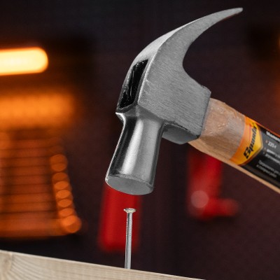 Молоток-гвоздодер, 225 г, боек 22 мм, деревянная рукоятка Sparta