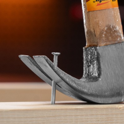 Молоток-гвоздодер, 225 г, боек 22 мм, деревянная рукоятка Sparta