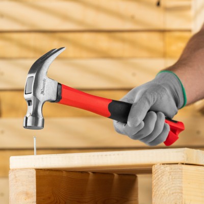 Молоток-гвоздодер optimal, 450 г, боек c магнитом, фибергласовая обрезиненная рукоятка Matrix