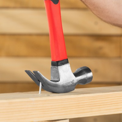 Молоток-гвоздодер optimal, 450 г, фибергласовая обрезиненная рукоятка Matrix